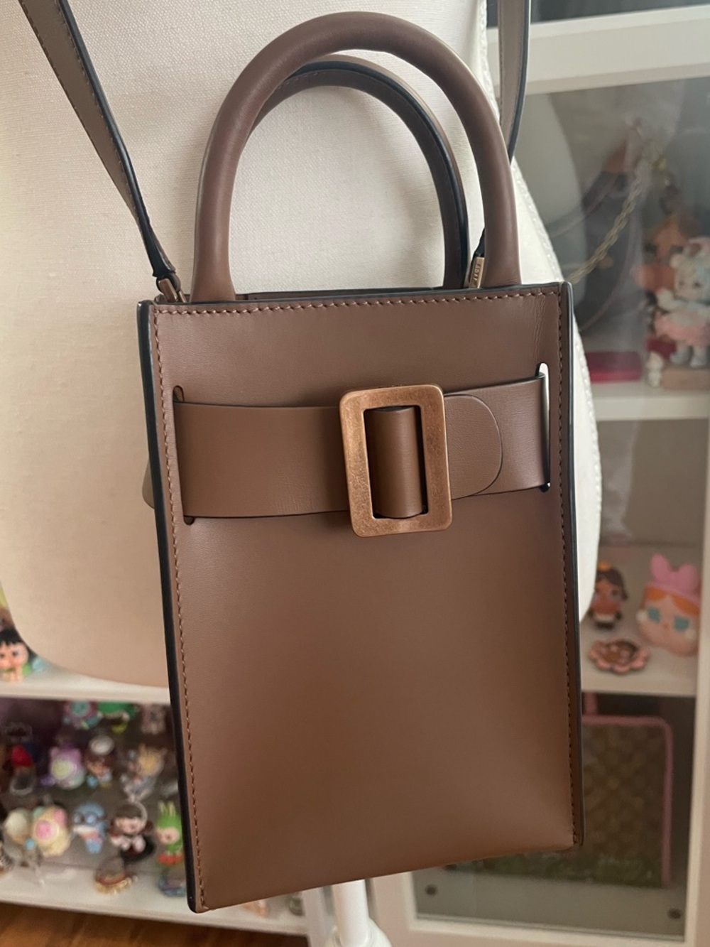 BOYY Brown Leather Top-Handle Buckle Mini Bag